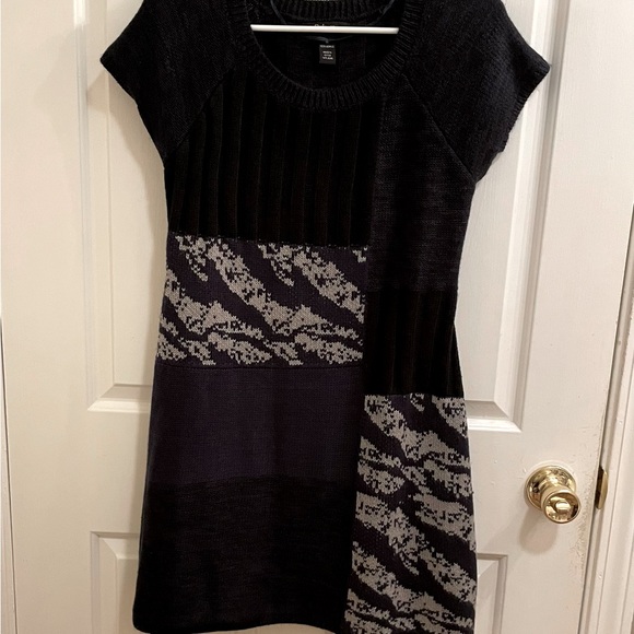 Style & Co. Dresses & Skirts - Style & Co. Sweater Dress, Black, Navy, Gray, Cap Sleeves, Soft, EUC